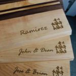 Laser engraved wood cutting boards