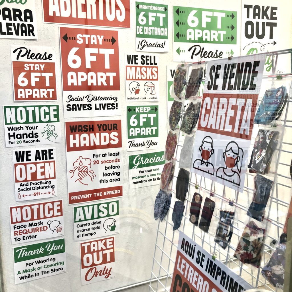 Many COVID Store Signs