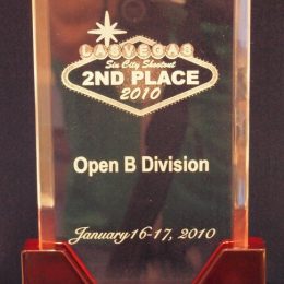 Crystal clear Laser engraved award in wood base