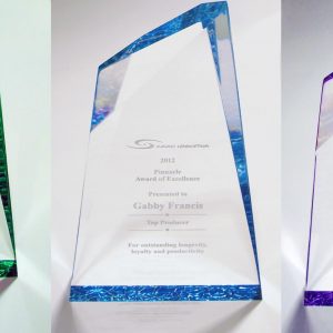 Tinted clear Laser engraved awards