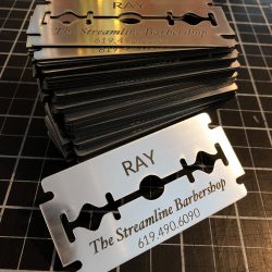 Engraved acrylic business cards