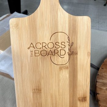 Laser engraved wood cutting board