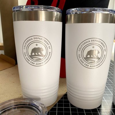 Engraved Tumblers with california seal