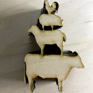 Animal patters laser cut from wood
