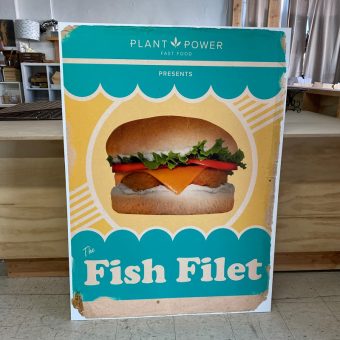 Large UV printed Restaurant sign of a Fish Fillet