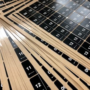 UV printed number plates on sheets