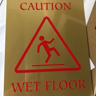 UV printed Aluminum Caution sign