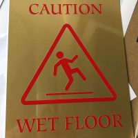 UV printed caution signs