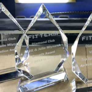 Crystal clear Laser engraved awards