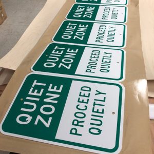 Aluminum Signs that say Quiet zone